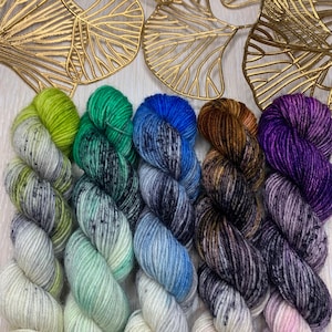 Set 5x20g, sock yarn, hand Dyed wool yarn, Sock Yarn, Fingering Sock Yarn, merino wool yarn, gift for her, bright yarn