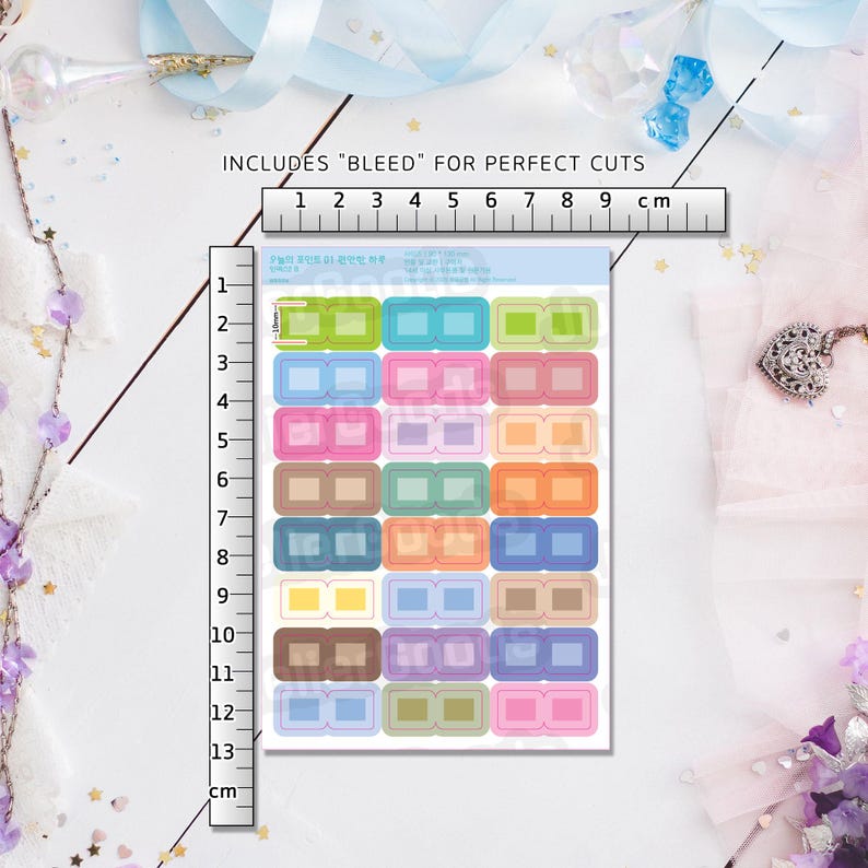 Aesthetic minimalist box tabs for indexing notebooks including SVG cut files and digital PNG formats for Goodnotes planners.