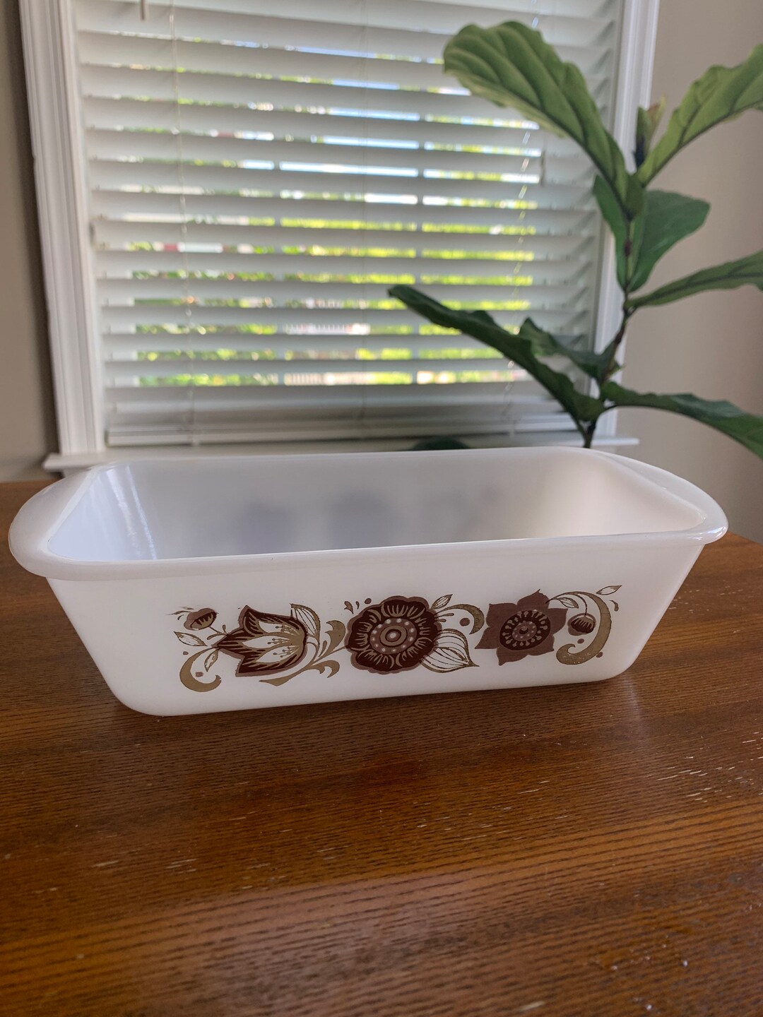 Vintage MCM Glasbake Loaf Pan, Vintage Glasbake Ovenware,
