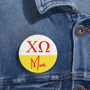 Chi Omega Sorority Runde Anstecknadel|Chi O Mom Spirit|College Sorority Geschenk|Rekrutierung Geschenk|Eltern Woche Geschenk|Heckgate Flair|Griechische Buchstabe Pin