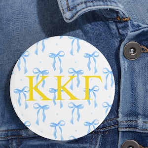 Botón de la hermandad Kappa Kappa Gamma, Semana de la Fiebre del Kappa Kappa Gamma, Pin con letra griega, Regalo de reclutamiento, Big Little Basket, Día de la puja, Merchandising de KKG