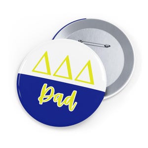 Pin de la hermandad Tri Delta / Pin con letras / Papá Tri Delta / Canasta para el día de la oferta / Regalo de reclutamiento / Hermandad Tri Delta / Accesorio para el día del juego / Semana de los padres