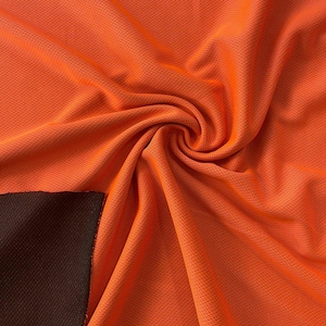 Tejido de diseño de moda, poliéster/spandex relleno de malla de color naranja brillante