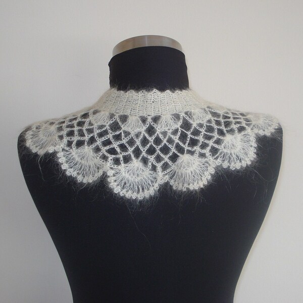 SPECIAL SALE Classy Ivory Mohair Crochet Capalet