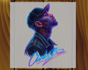 Chris Brown Neon, Breezy Bowl DTF Transfer Designs Ready to Press Iron On Heat Transfer Direct to Film DTF Print