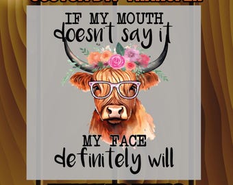 Highland Cow DTF Transfer, Funny Cow Heat Transfer, Sassy Farm Animal Iron On, Ready to Press DTF, Rustic Country Direct to Film