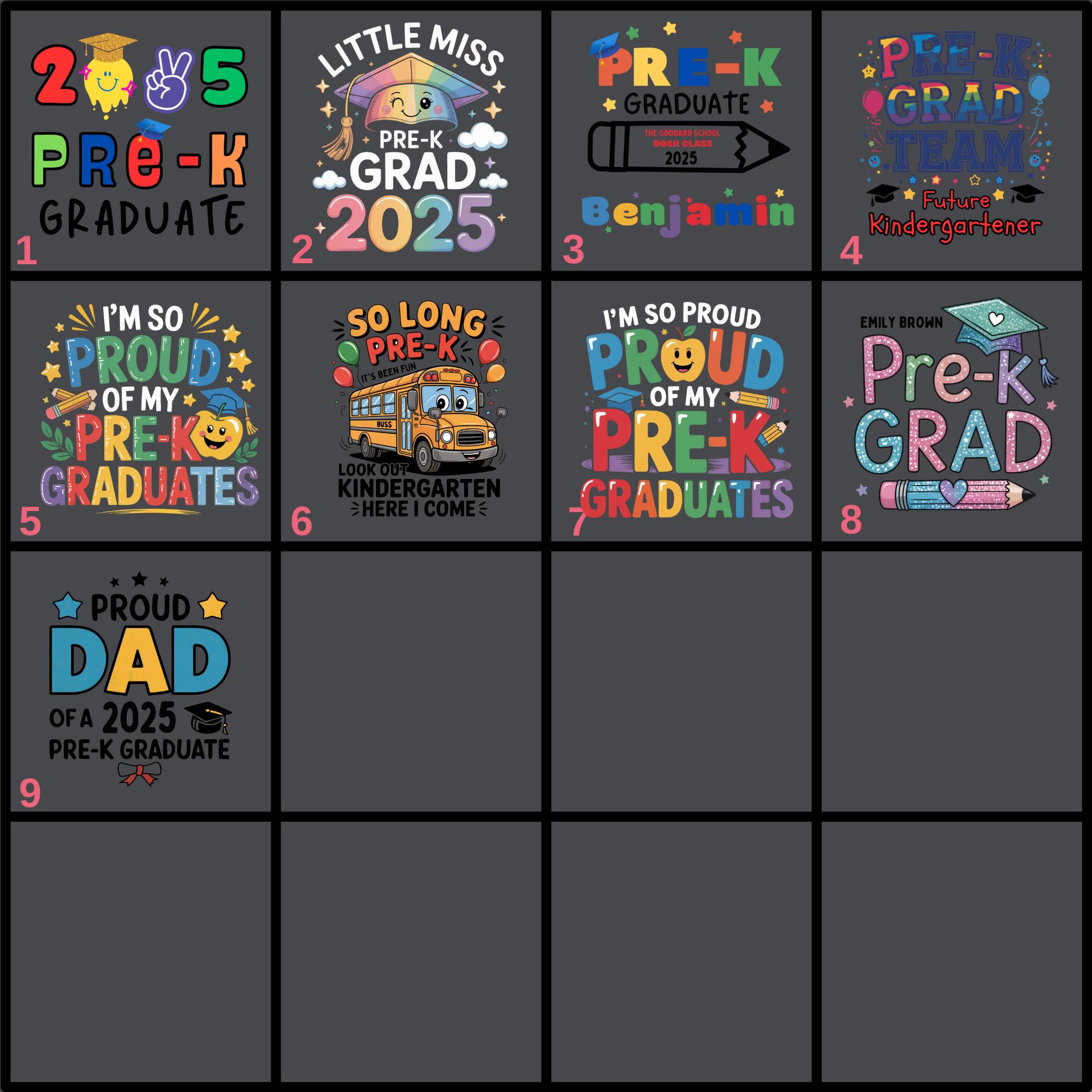 Container Graduate Pre Pre-k Graduation DTF Bundle, Proud Prek Grad 2025 Transfers ...