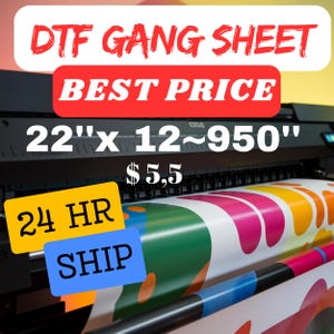 DTF Gang Sheet  | Custom Gang Sheet | Custom DTF Print | Custom Gang Sheet | Custom Heat Transfer | High Quality Color Dtf Print