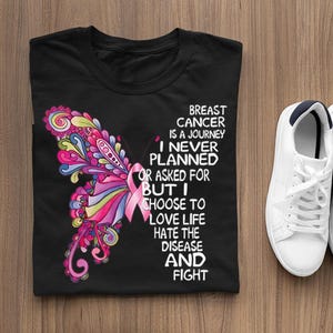 Breast Cancer Awareness DTF Transfer, Pink Ribbon Heat Transfer, Survivor Butterfly Iron On, Ready to Press Direct to Film
