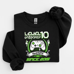 Level 10 Unlocked SVG, Boy Gamer Shirt design, Gamer Level 10 Unlocked, Unlocked SVG, 10th Birthday 10 Jahre altes Shirt, Happy Birthday svg