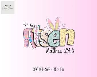 He is Risen png,Matthew 28:6,Risen png,retro easter doodle png,Easter Christian Png,Easter bible verse png,Risen doodle png,retro easter png