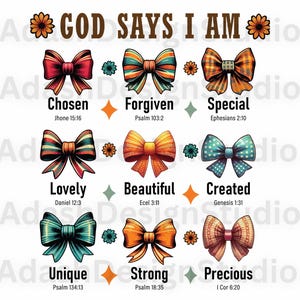 God says I am png, Christian Png, Coquette Bible Verses Png, Fall Bible Jesus png Sublimation, Fall Jesus Shirt, Autumn Christian, Scripture