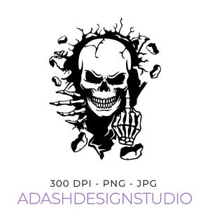 Skull in The Wall svg and png file Skull svg Halloween svg Skeleton svg Funny skull svg Digital download Instant download jpg svg