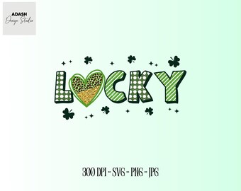 Lucky Varsity Png, St Patrick's Day Png, Retro Shamrock Png, Lucky png, St. Paddy's Day Svg, Retro St Patricks, Clover Svg, Digital Download