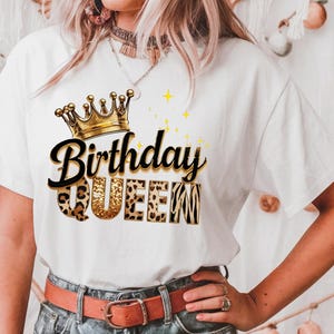 Reina de cumpleaños Png Cumpleaños de niña Png Reina Png Diseño de camiseta para regalos Sublimación de cumpleaños Descarga digital Fiesta de cumpleaños Reina Png