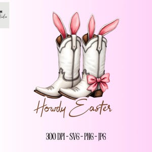 Howdy Easter Png, Western Easter Bunny PNG, Cowboy boots Easter, Happy Easter Png, Funny Easter Png, Retro Easter Shirt