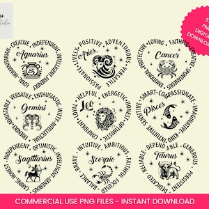 Sternzeichen Bundle svg Sternzeichen Clipart Bundle herzförmig Sternzeichen Png Astrologie Horoskop Sternzeichen Konstellation svg