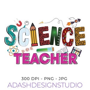 Science Teacher Png, Teacher Png Design Download, School png, Teacher&#39;s day png, Teacher Shirt Design, Sublimation Design