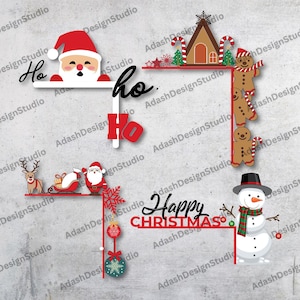 Kerst deur hoek SVG gesneden bestand, kerst deur hanger SVG png, kerst deur trim hoek bundel SVG, vakantie deur decor, kerst decor