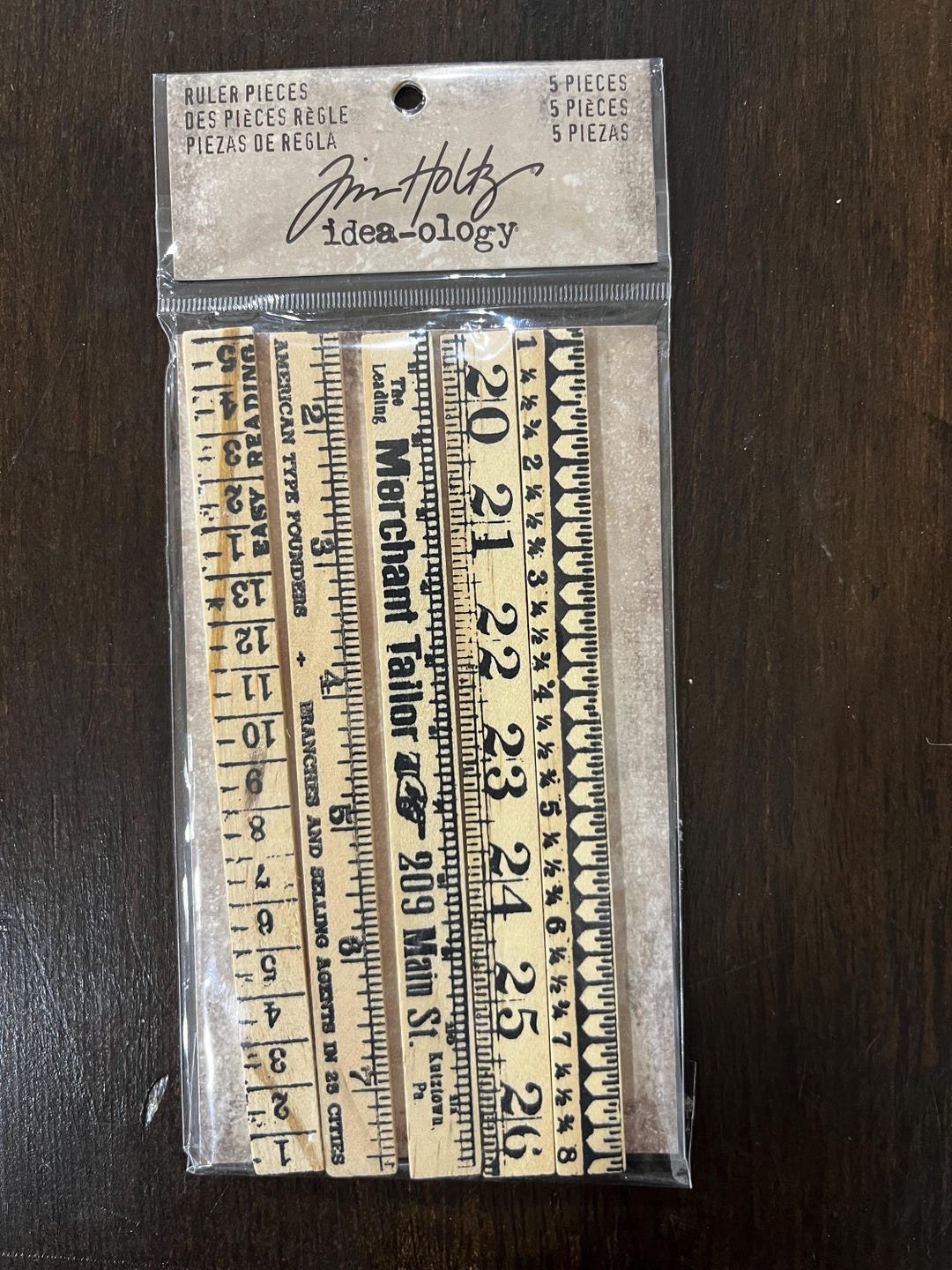 Tim Holtz Idea-ology Ruler Pieces – Vintage Measuring Ephemera (5 Pcs ...