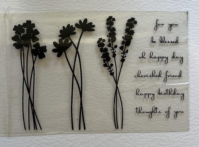 Long Stem Silhouettes Clear Stamp Set - Etsy
