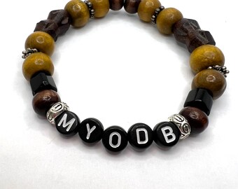 Mind Your Own Damn Business Wood Bead Bracelet