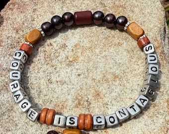 Courage is Contagious Beaded Bracelet-100% profit donated for legal assistance for Federal workers
