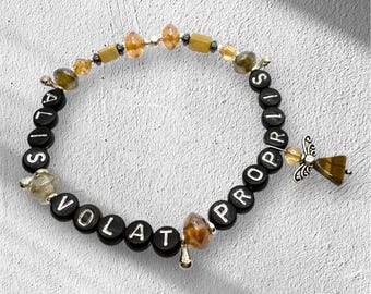 Alis volat propriis- “She flies with her own wings" bracelet