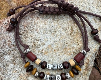 LFG - Let’s F&@king Go -Resistance Bracelet - wood, hematite, metal