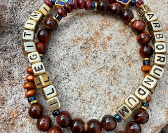 Illegitimi Non Carborundum Bracelet Set – Tiger's Eye, Wood & Hematite