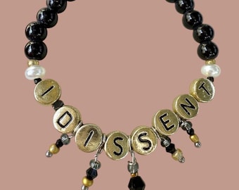 I DISSENT - RBG bracelet w/handcrafted charms