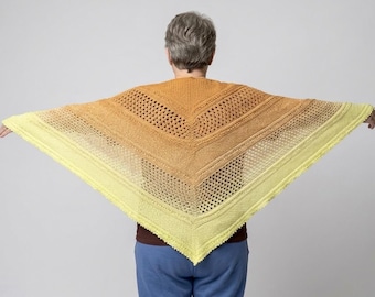 The Bee's Knees - Beginner to Intermediate Pattern- Tunisian Crochet Shawl