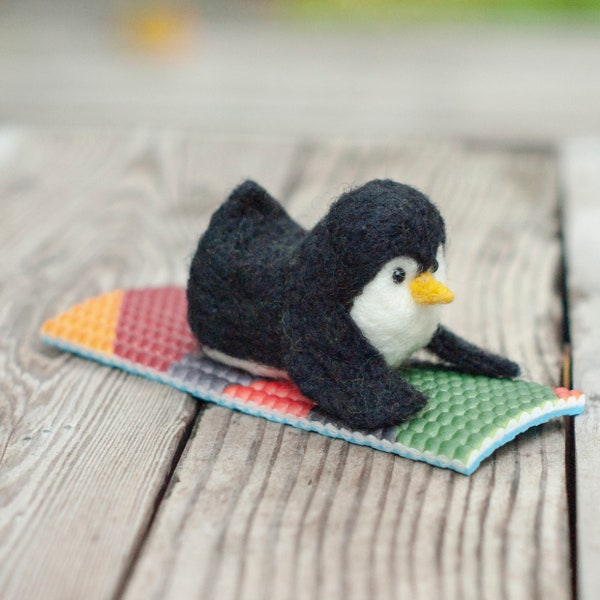 Needle Felted Penguin - Yoga