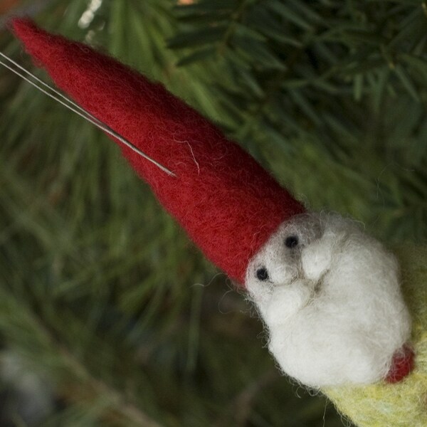 Needle Felted Santa or Gnome Ornament