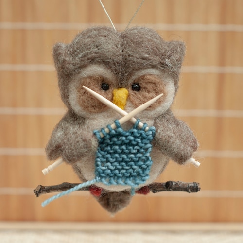 Needle Felted Owl Ornament - Knitting