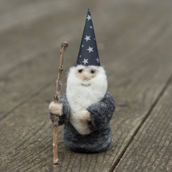 Needle Felted House Wizard