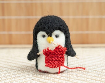 Needle Felted Penguin - Knitting