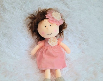 brown haired baby doll, dark hair doll, perfect first birthday gift