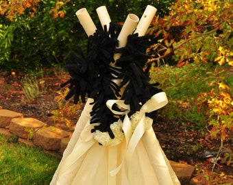 Halloween Fall Floral Teepee Topper, Black Garland