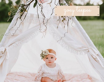 Lace Boho Teepee Tent for Girls