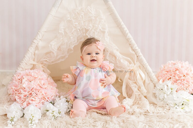 Toddler Teepee Tent for Kids with Lace and optional Pink image 2