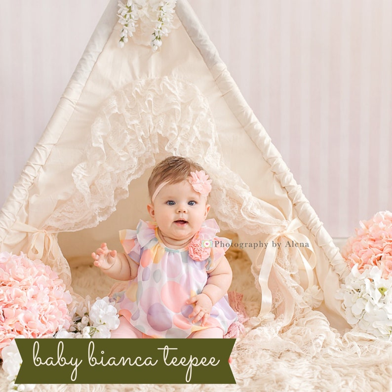 Teepee Tent with Lace Teepee with Mat BABY BIANCA image 0