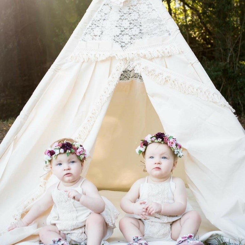 Shabby Chic Nursery Decor Boho Lace Teepee Etsy