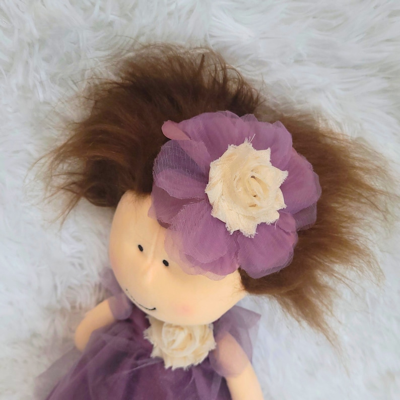 brown haired baby doll, dark hair doll, perfect first birthday gift image 6