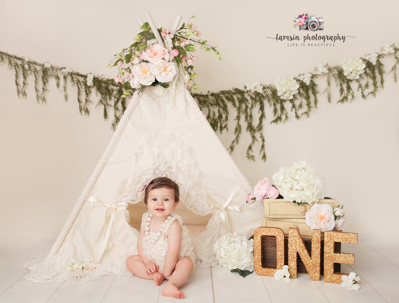 Toddler Teepee Tent for Kids with Lace and optional Pink image 3