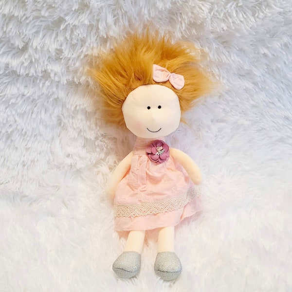 Red Headed Baby Doll with Hair, Personalized Doll