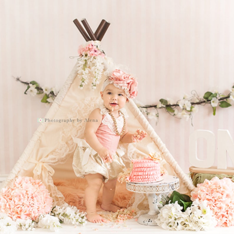 Teepee Tent with Lace Teepee with Mat BABY BIANCA image 2