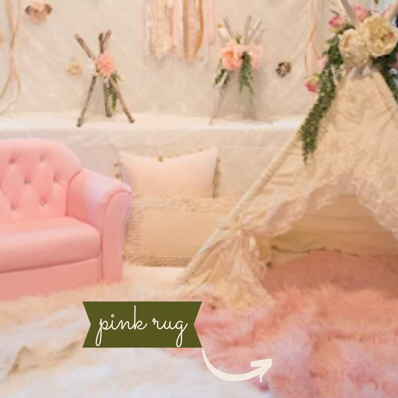 Toddler Teepee Tent for Kids with Lace and optional Pink image 7