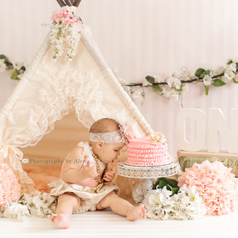 Teepee Tent with Lace Teepee with Mat BABY BIANCA image 4