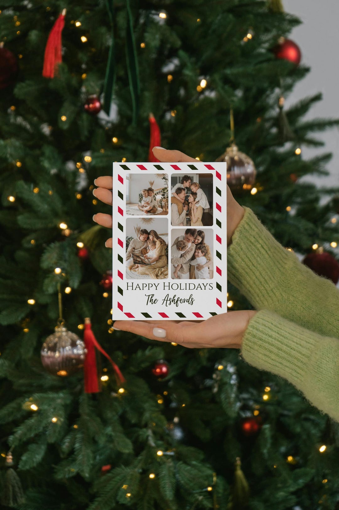 Editable Merry Christmas Card, Family Christmas Card Digital Xmas Card ...